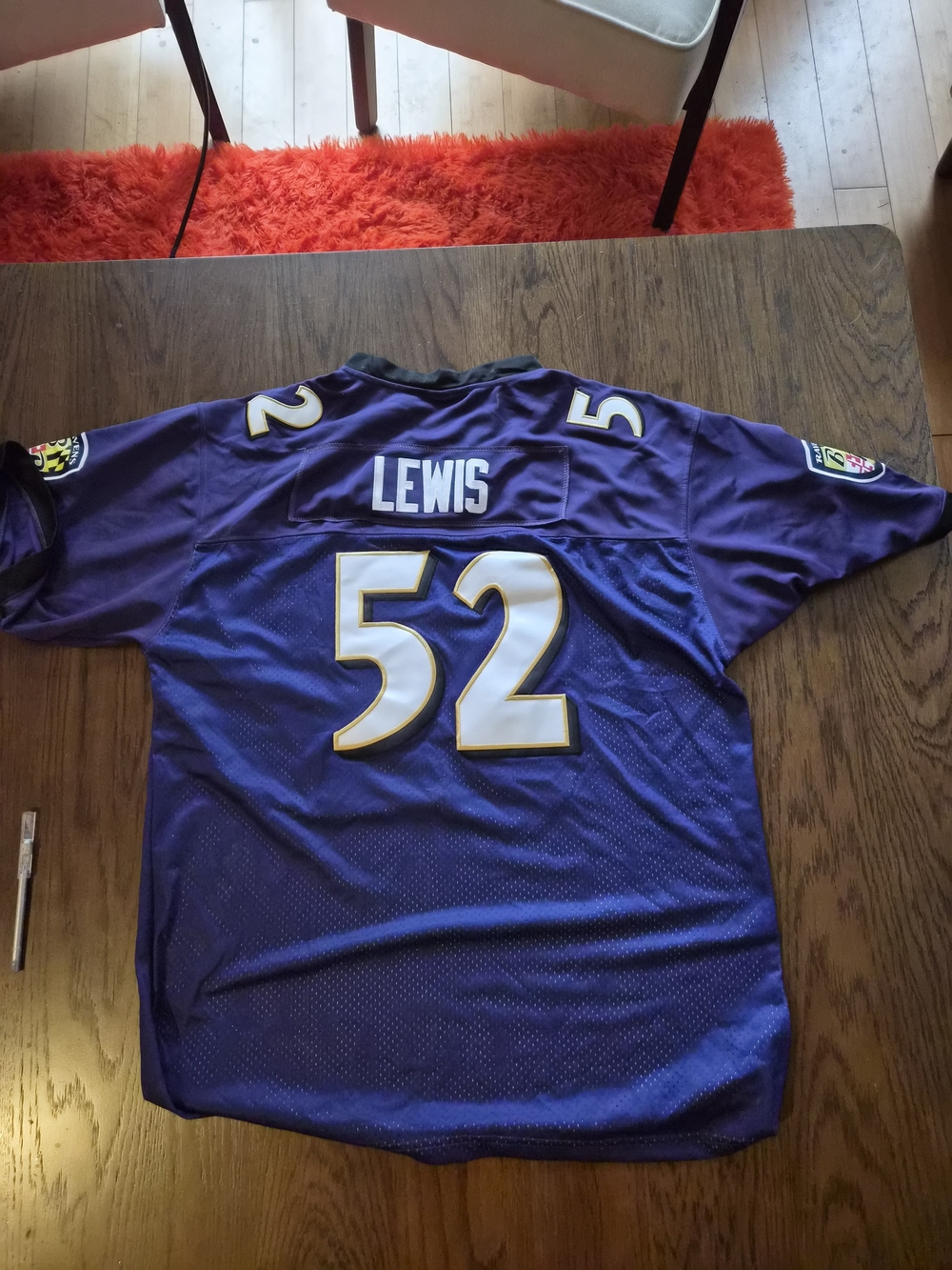 Mitchell & Ness Baltimore Ravens #52 Lewis Purple Football Jersey
